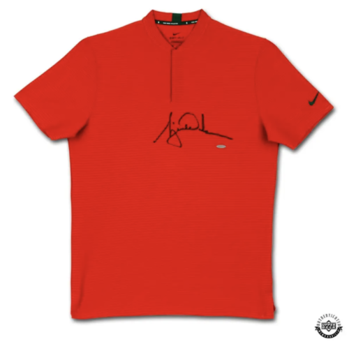 Tiger Woods Autographed 2020 TW Nike Dri-FIT Red Polo Shirt