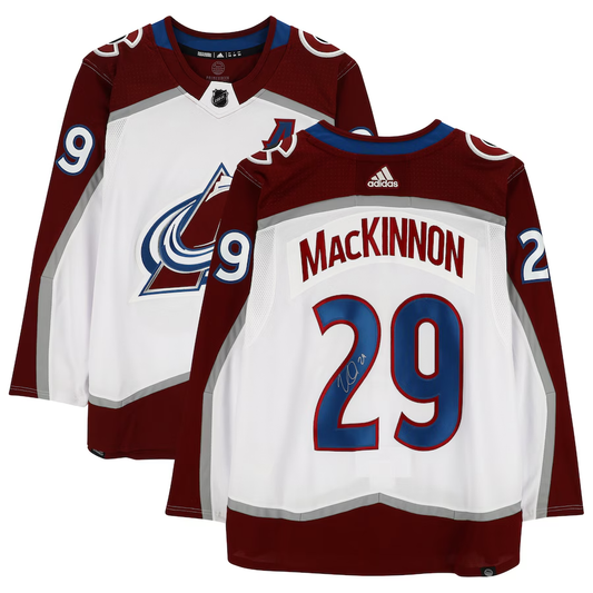 Nathan MacKinnon Signed White Adidas Authentic Jersey – Colorado Avalanche Autographed NHL